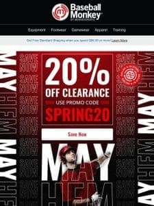 Huge MAYhem Sale: 20% Off Clearance Bonanza!