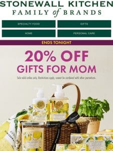 Hurry! 20% OFF Mother’s Day Gifts Ends Today