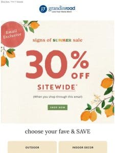 Hurry， VIP! Time is running out to save 30% off Sitewide