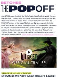 I fear the internet will never recover from the ‘Wicked’ trailer