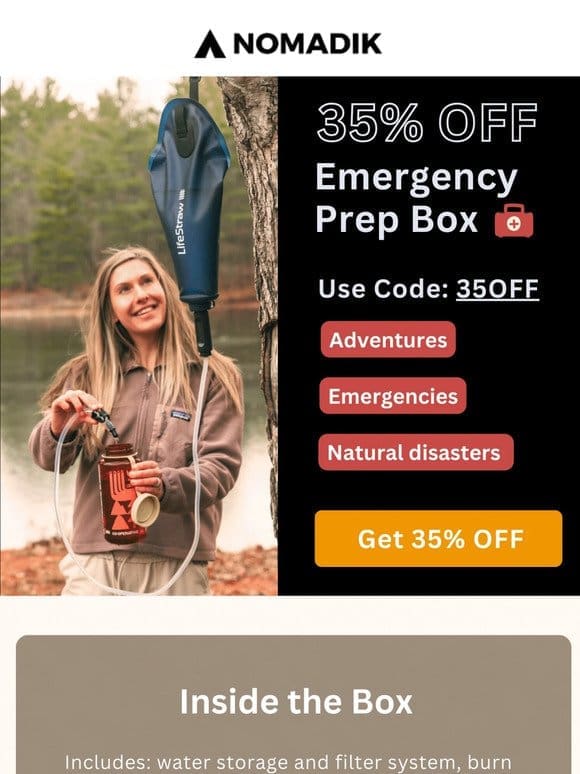 Inside our Emergency Box + 35% OFF