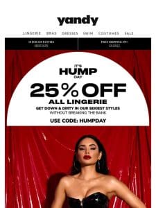 It’s Hump Day!   25% Off ALL Lingerie