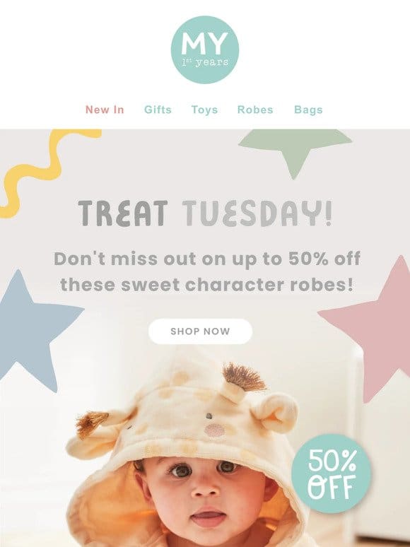 It’s Treat Tuesday! Take up to 50% off best-selling robes