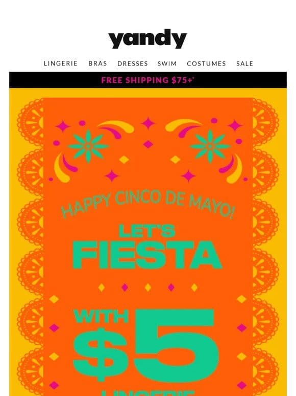 It’s a Fiesta! $5 Lingerie， Swim， Panties & More!