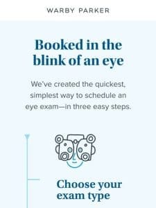 It’s easy to book an eye exam