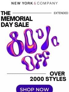 JUST EXTENDED‼️ UP TO 80% OFF THE MEMORIAL DAY SALE‼️