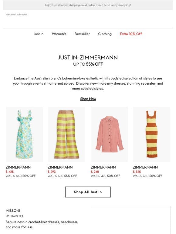 JUST IN: ZIMMERMANN at up to 55% off