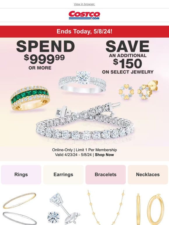 Jewelry Spend and Save Ends TODAY 5/8/24!