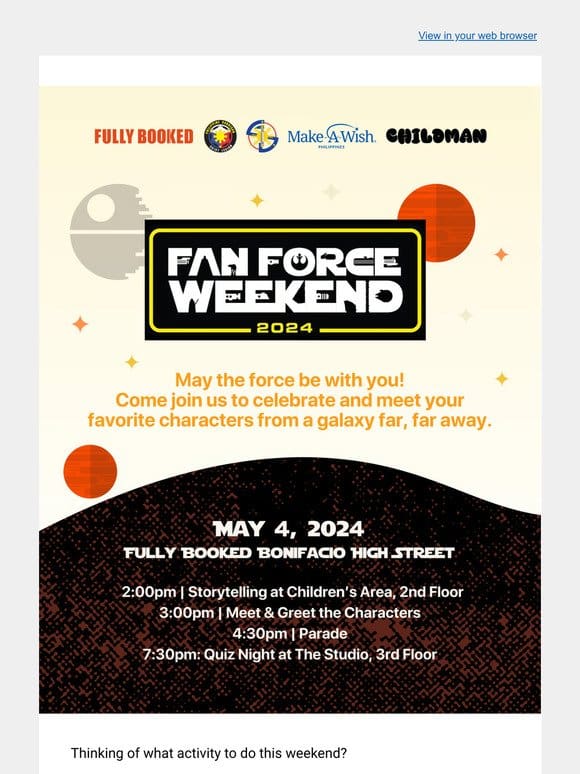 Join the Star Wars Fan Force Weekend 2024