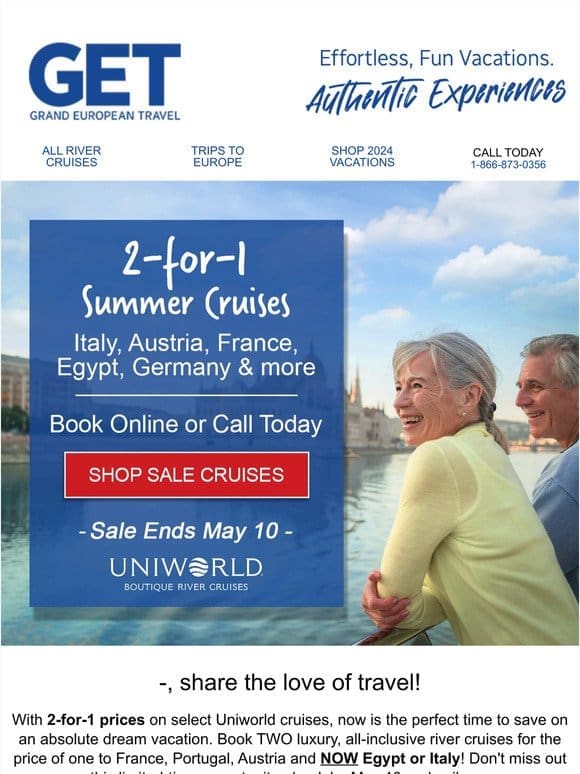 Just Added: NEW 2-for-1 Cruise Deals!