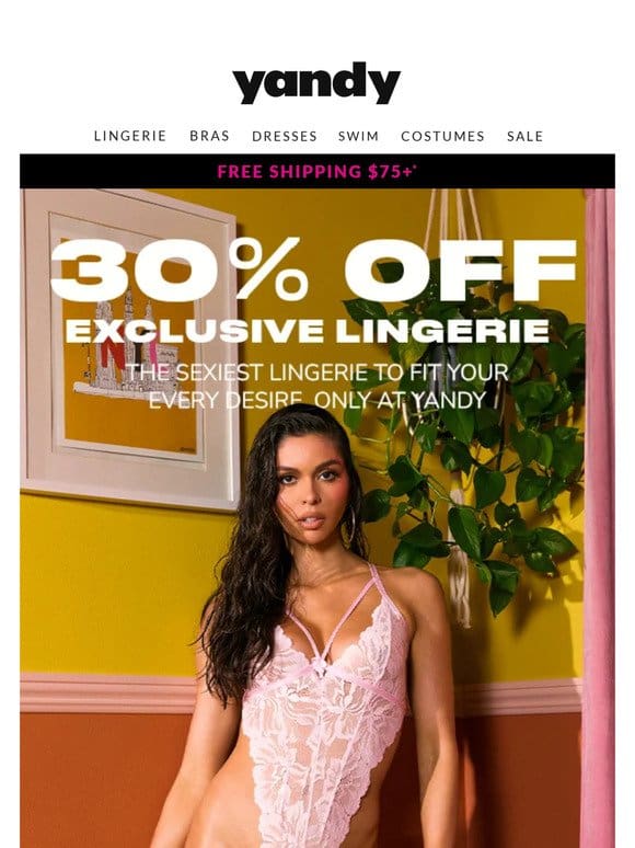 ? Just For You: 30% OFF Exclusive Lingerie ?