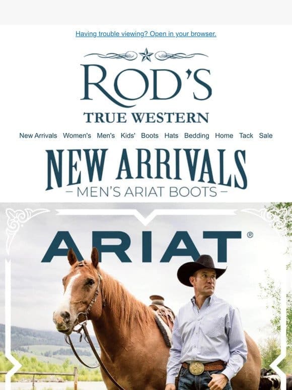 Just In! New Ariat Boots for Men