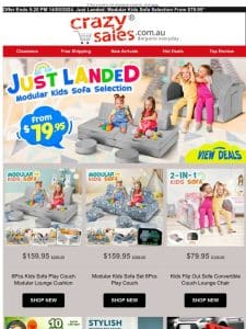 Just Landed: Modular Kids Sofa Selection From $79.95*