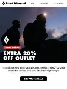 Just a few more hours of 20% OFF