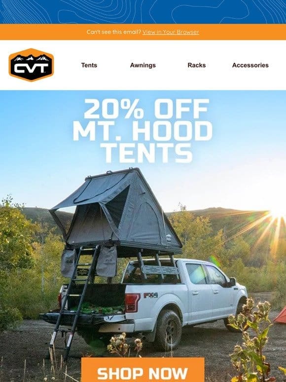 Just for you! 20% off Mt. Hood Tents with VIP code