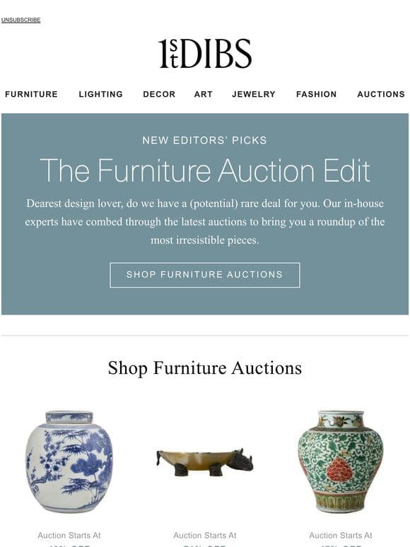 Just in: Our editors’ furniture auction must-haves