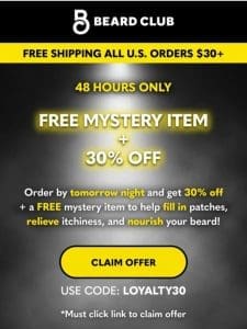 Just launched: 30% off + FREE mystery item!