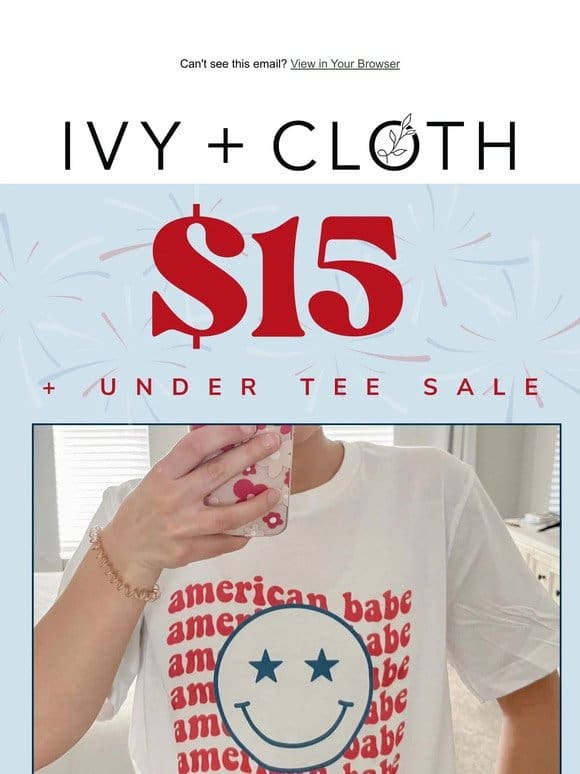 Kick off summer with tees $15 + under! ?????