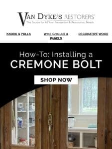 ? Know-How: Cremone Bolt Installation