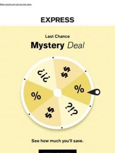 LAST CALL (❗️) to claim your Mystery Deal