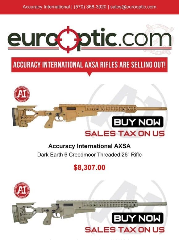 LAST CHANCE: Accuracy International AXSA Rifles are Selling Out!
