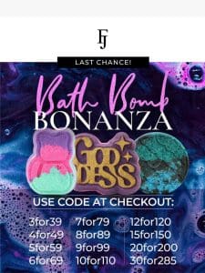 ? LAST CHANCE ? Bath Bomb Bonanza ends tonight!