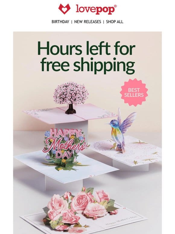 LAST CHANCE FOR FREE SHIPPING