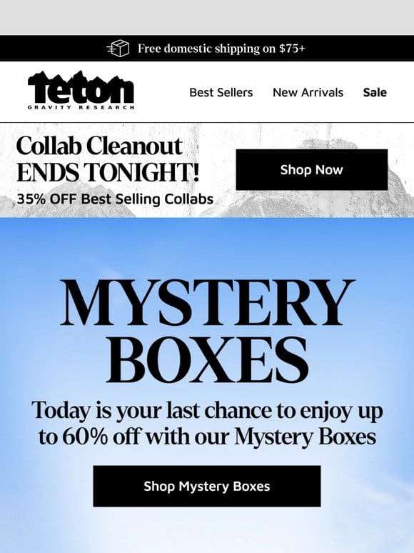 LAST CHANCE | Mystery Box and Collab Cleanout Savings!