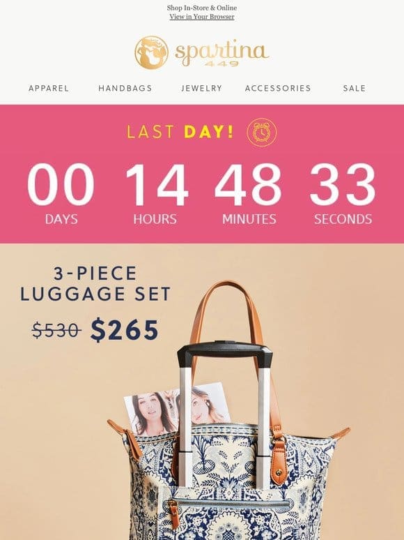 LAST DAY: 3-Piece Luggage 50% Off