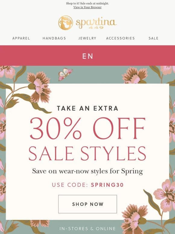 LAST DAY for EXTRA 30% Off New Markdowns