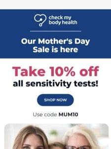 [LIMITED TIME ONLY] An extra 10% OFF all sensitivity tests