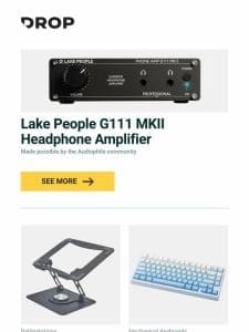 Lake People G111 MKII Headphone Amplifier， Uncaged Ergonomics Swivel Laptop Stand 2.0， WOBKEY Shine-Through Side-Legend PBT Keycap Set and more…