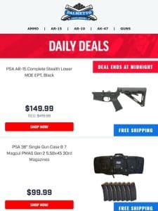 Last Chance For Free Shipping On PSA AK & AR Rifles & Pistols!