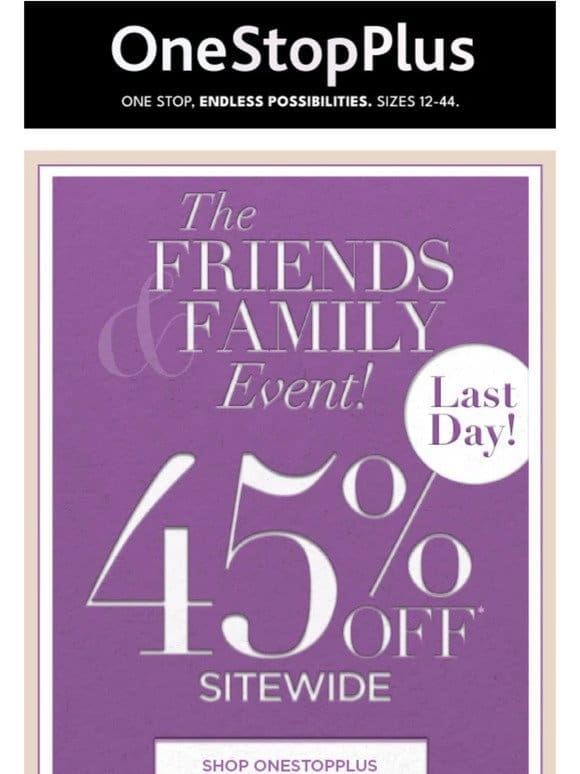 Last Chance to save 45%