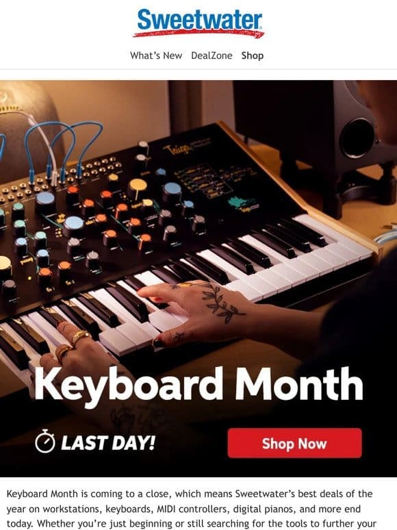 Last Chance — Keyboard Month Sale Ends Tonight!