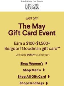 Last Day! Earn Up To A $1，500+ Gift Card