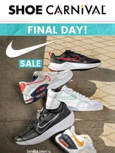 Last Day for up to 30% off Nike