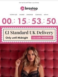 Last chance for £1 DELIVERY + UP TO 70% OFF