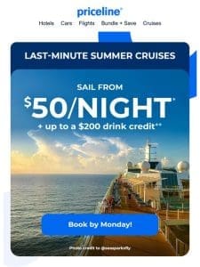 Last-minute cruises ⟶ from $50/night