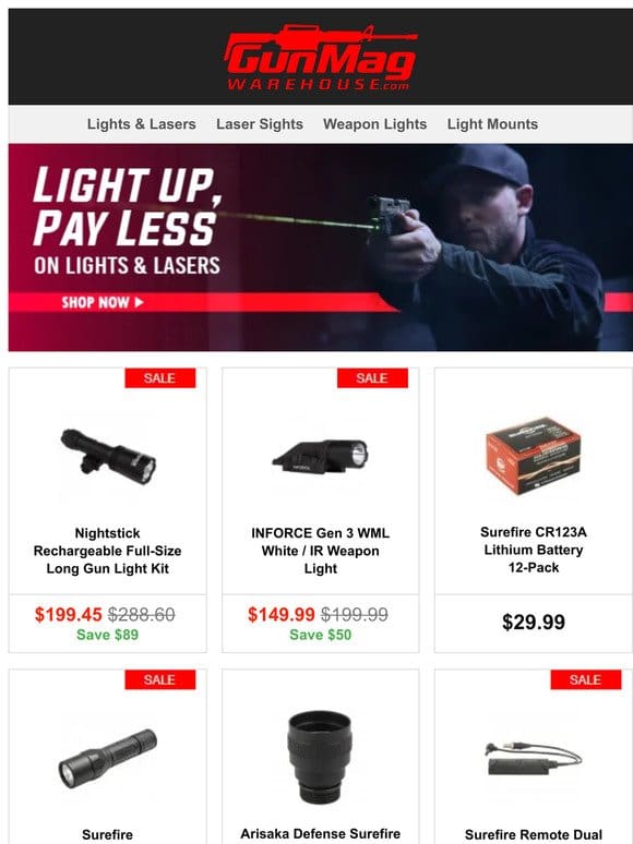 Light Up Your Weekend | Nightstick Rechargeable Full-Size Long Gun Light Kit for $200