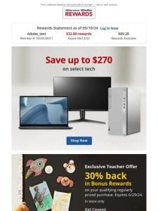 Limited time! Up to $270 off select tech