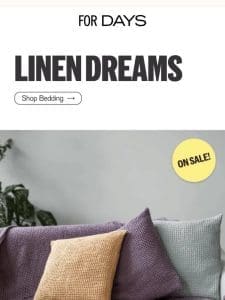 Linen bedding on sale!
