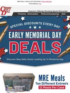 Load Up On MREs With This Early Memorial Day Deal