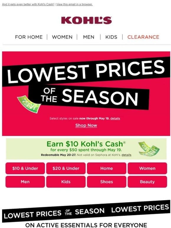 Lowest Prices of the Season are HERE