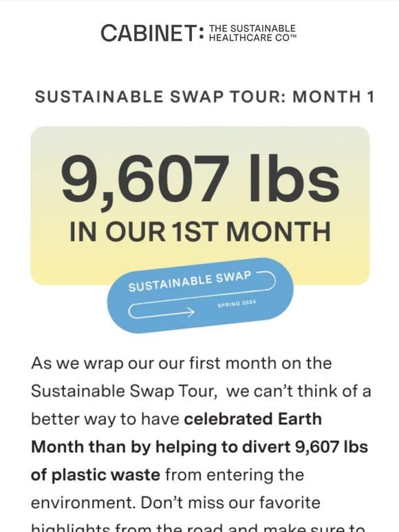 MAKE THE SUSTAINABLE SWAP   Month 1 Spotlight
