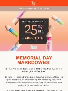 MDW Markdowns! 25% OFF Select Items.