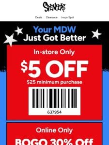 MDW sale in stores & online!