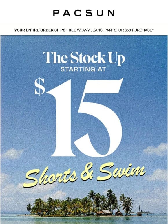 Major Deals: 70% Off + $15 Shorts/Swim ??