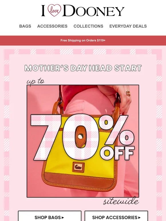 Make Mom’s Day With up to 70% Off.