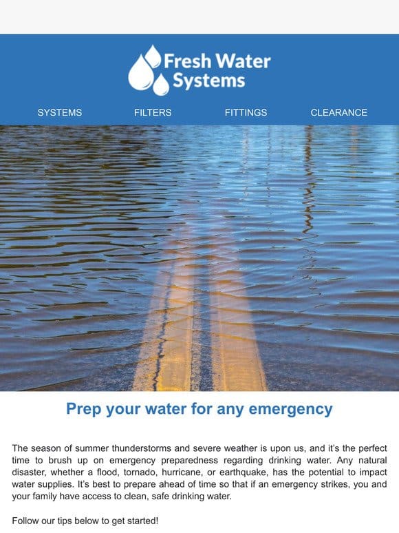 Make Sure Your Water Supply is Ready for Emergencies ⛈️